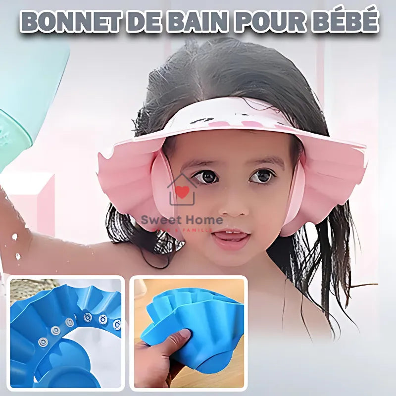Casquette de Bain Bébé – Protection Yeux & Oreilles