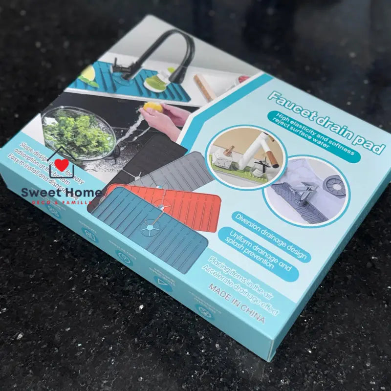 Tapis d'égouttement en silicone pour évier de cuisine et salle de bain