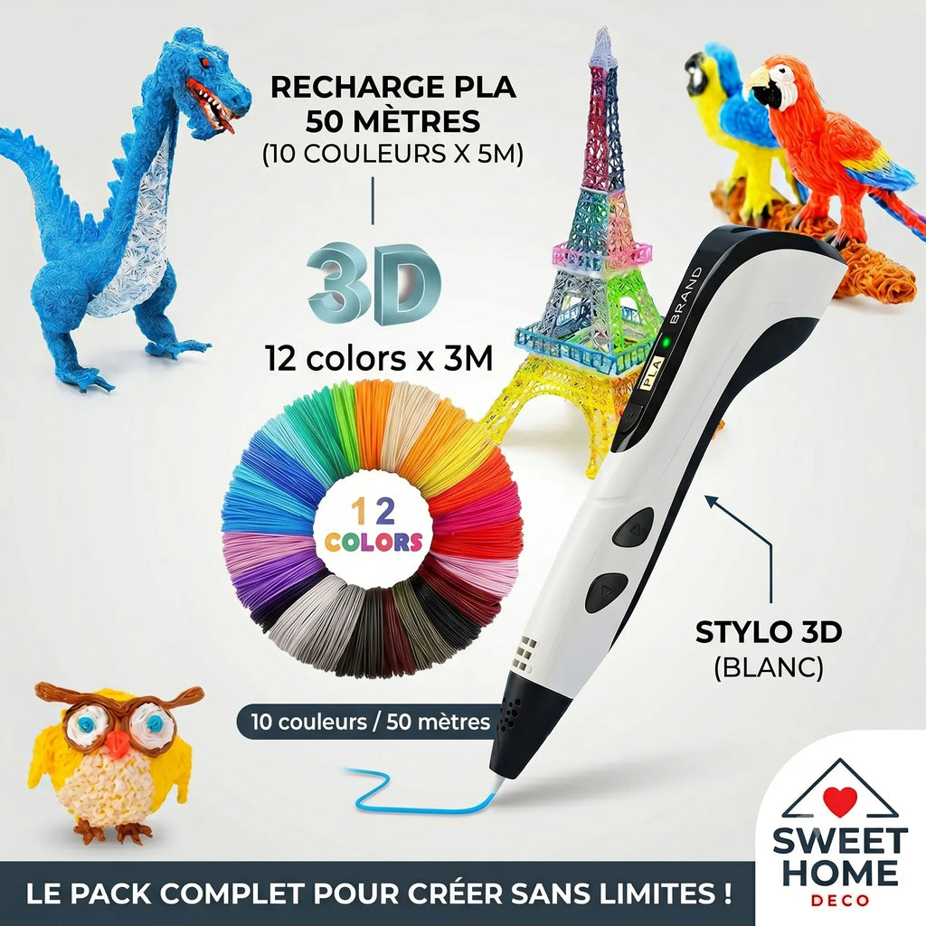 Stylo d'impression 3D + 10 MODELS
