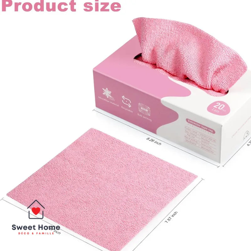 Pack de 20 Lingettes Microfibre